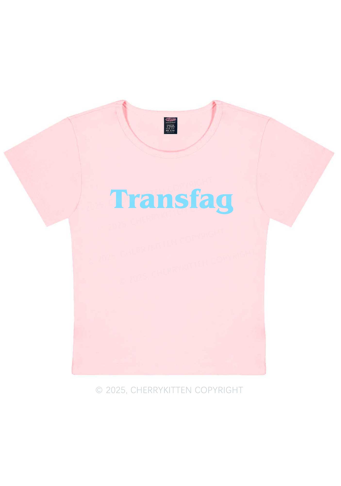 Transfag Y2K Baby Tee Cherrykitten