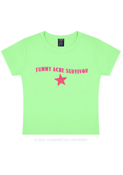 Tummy Ache Survivor Y2K Baby Tee Cherrykitten