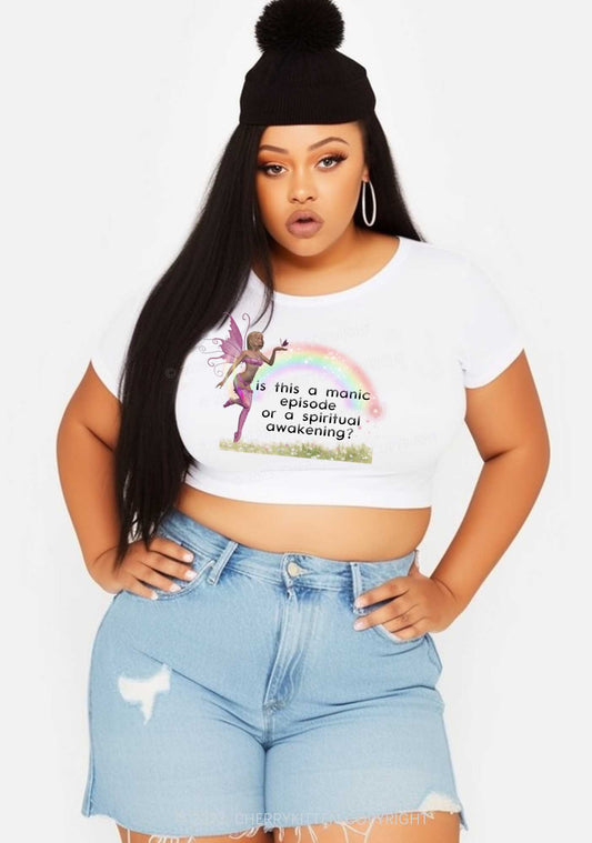 Curvy A Manic Episode Or A Spiritual Awakening Y2K Baby Tee Cherrykitten