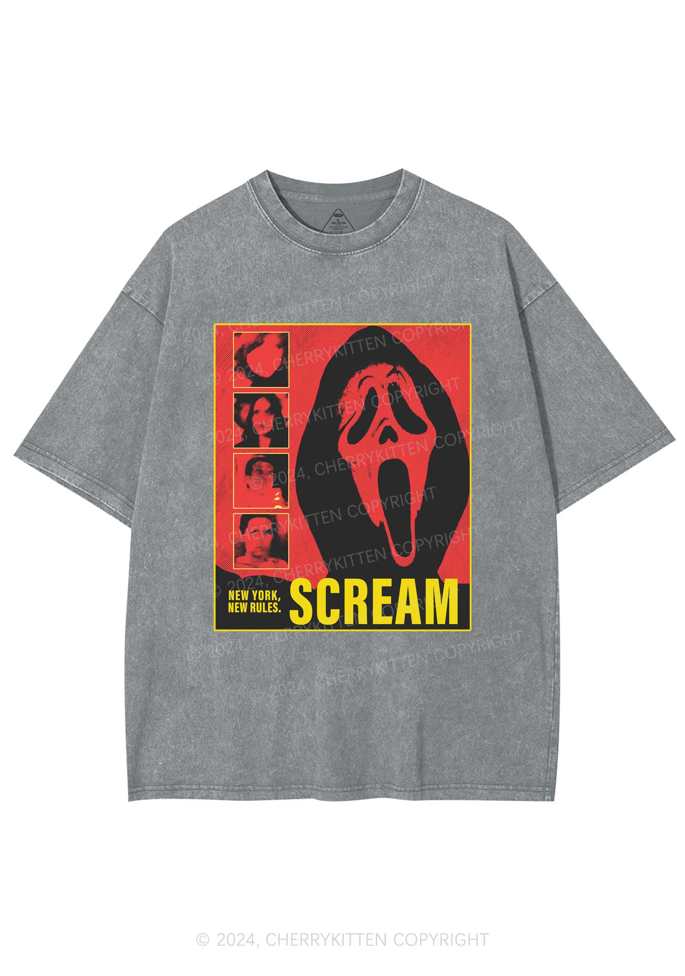 Scream New York Halloween Y2K Washed Tee Cherrykitten