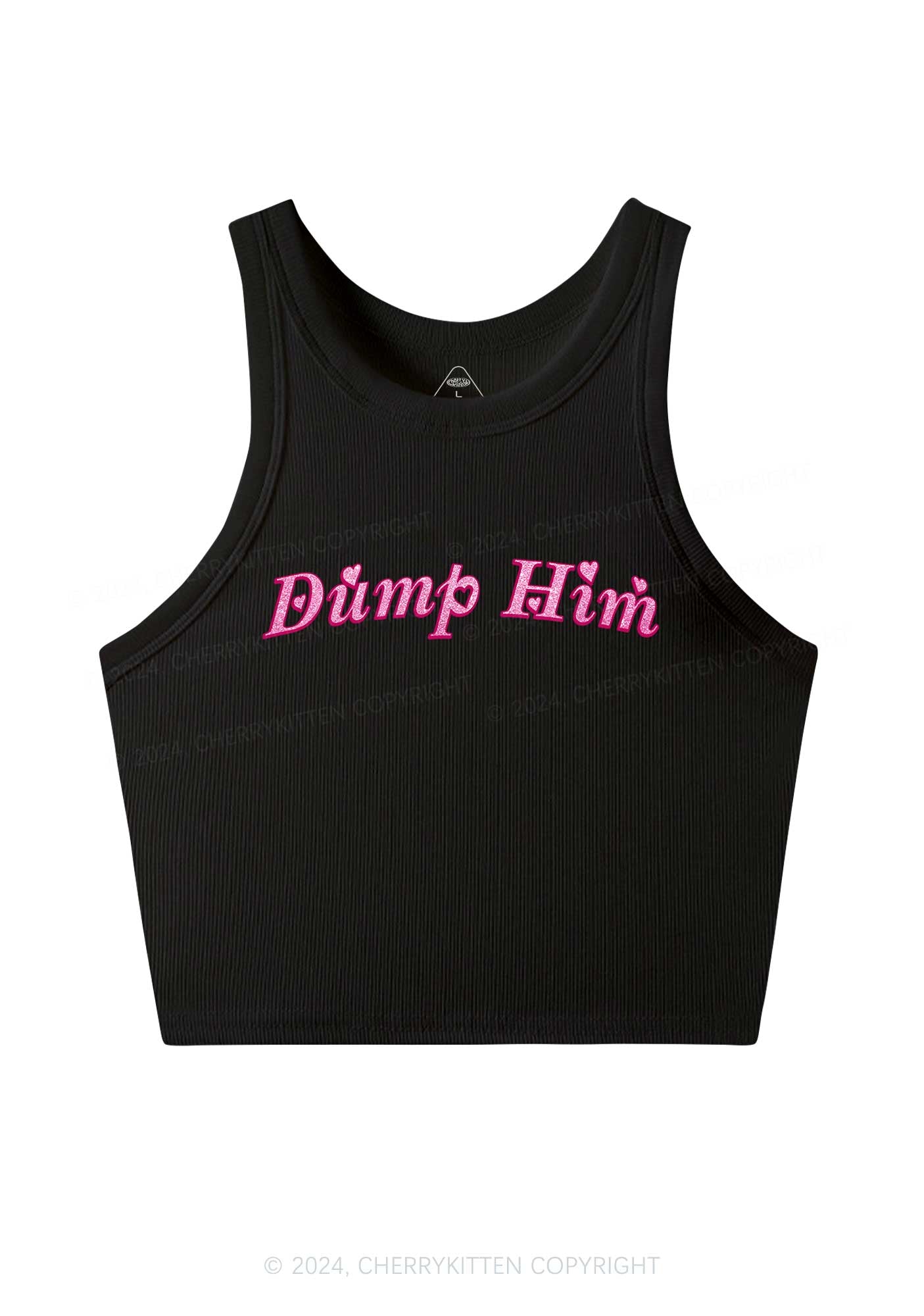 Dump Him Y2K Valentine's Day Crop Tank Top Cherrykitten