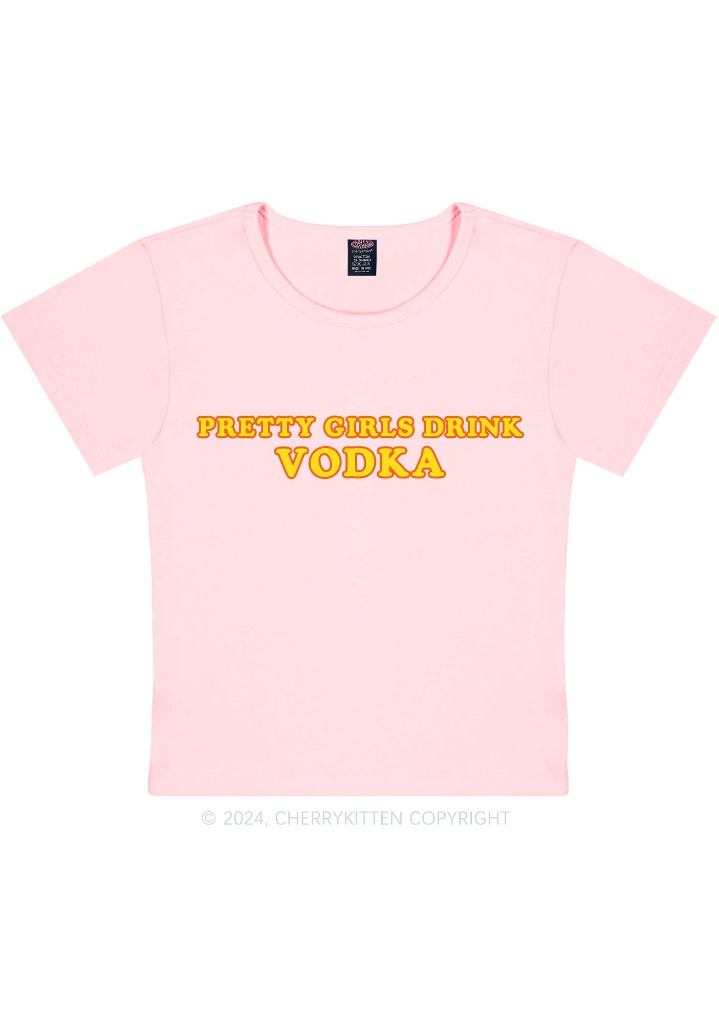 Pretty Girls Drink Vodka Y2K Baby Tee Cherrykitten