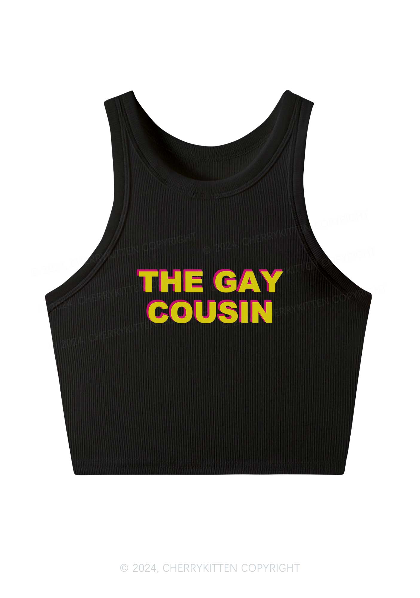 The Gay Cousin Y2K Crop Tank Top Cherrykitten