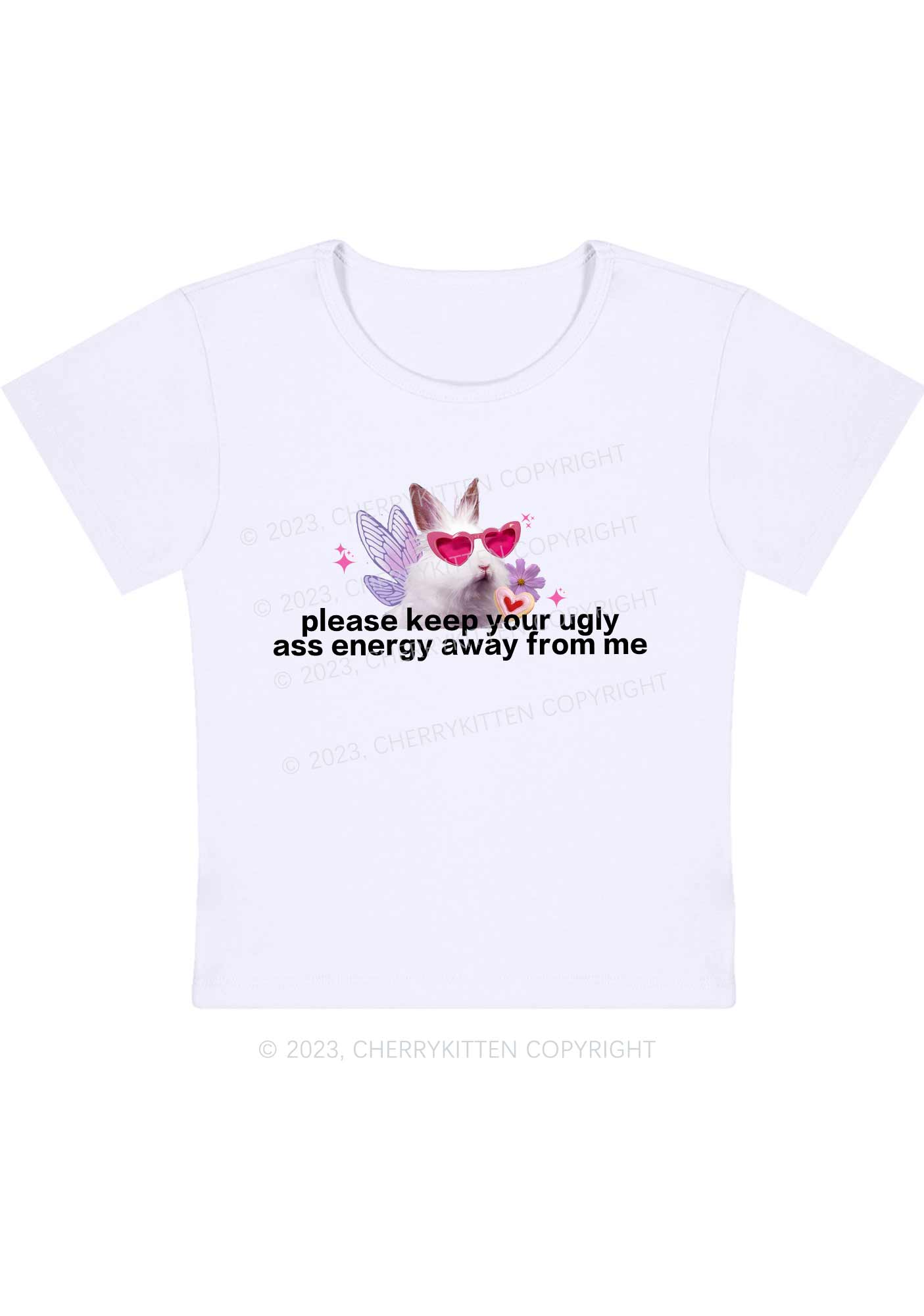 Please Keep Away From Me Y2K Baby Tee Cherrykitten