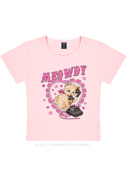 Meowdy Cat Y2K Valentine's Day Baby Tee Cherrykitten