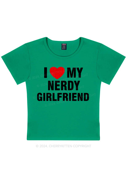 Love My Nerdy Girlfriend Y2K Valentine's Day Baby Tee Cherrykitten