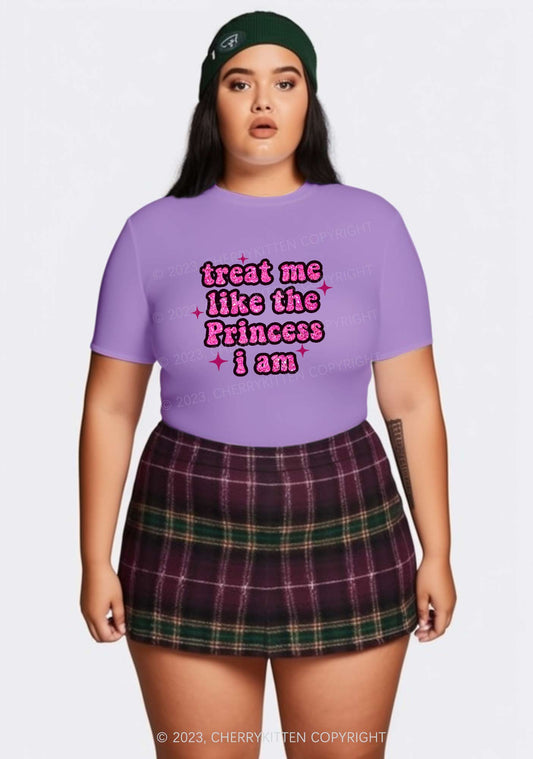 Curvy Treat Me Like The Princess I Am Y2K Baby Tee Cherrykitten