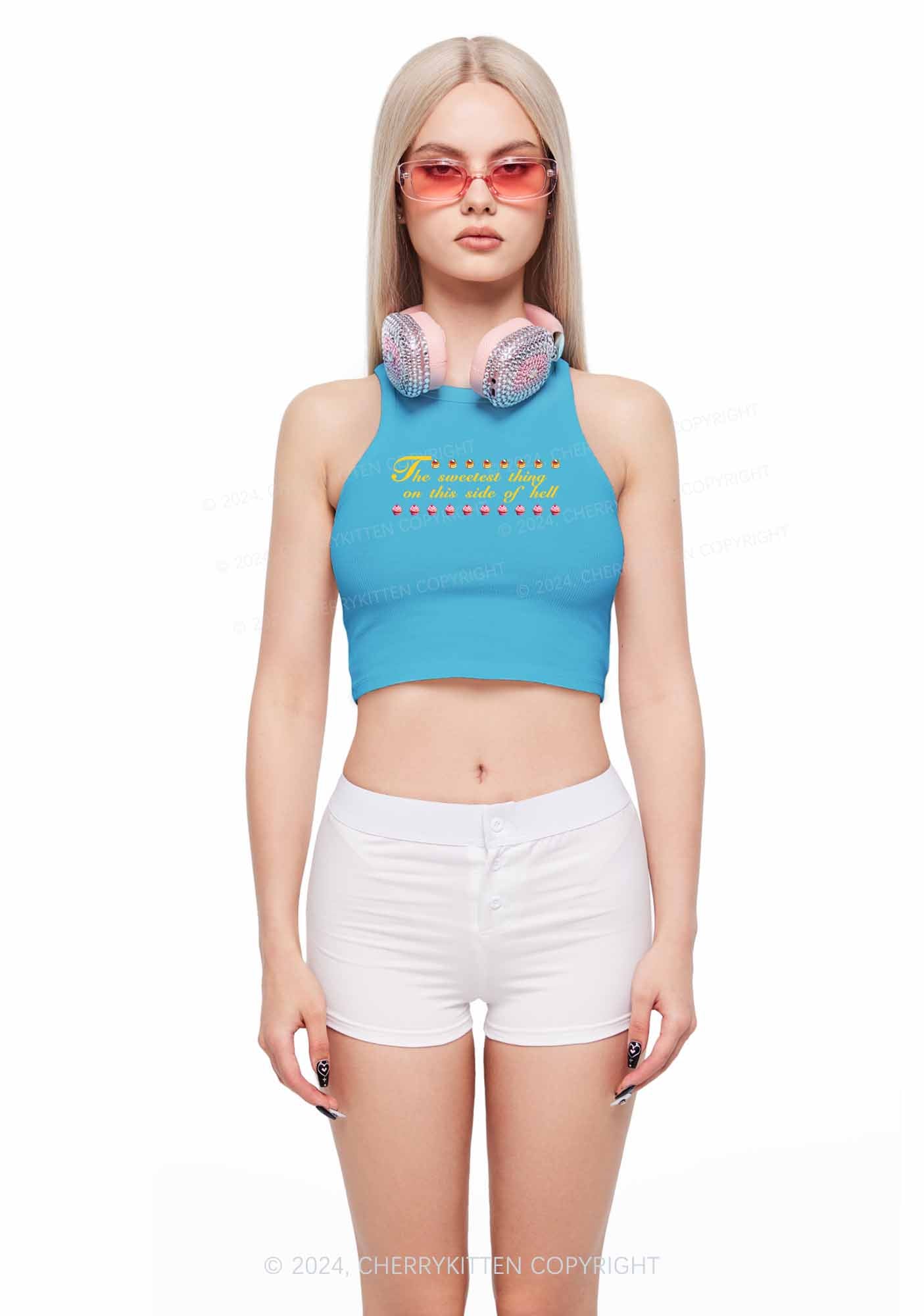 Sweetest Hell Y2K Crop Tank Top Cherrykitten