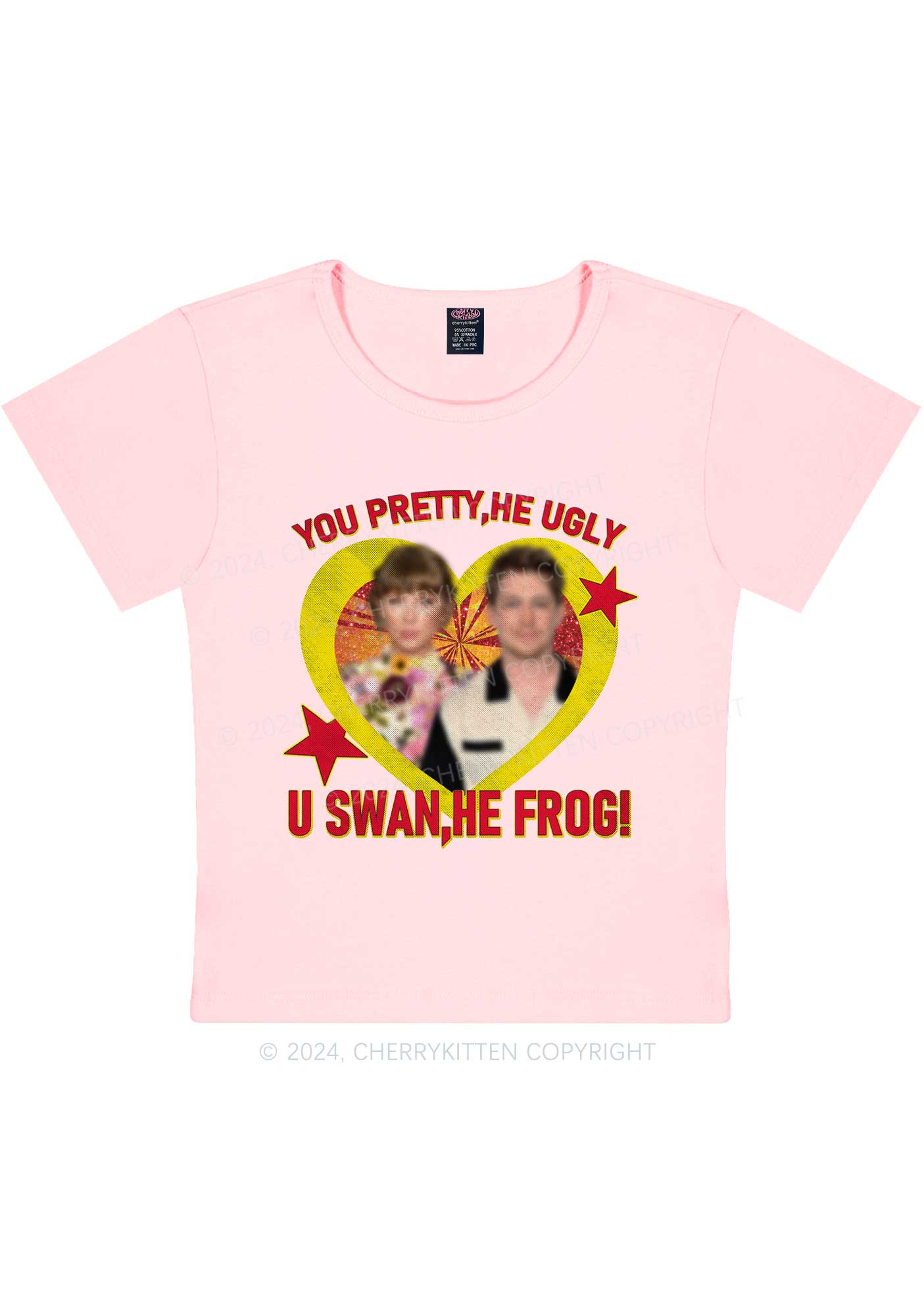 Custom Photo U Swan He Frog Y2K Baby Tee Cherrykitten