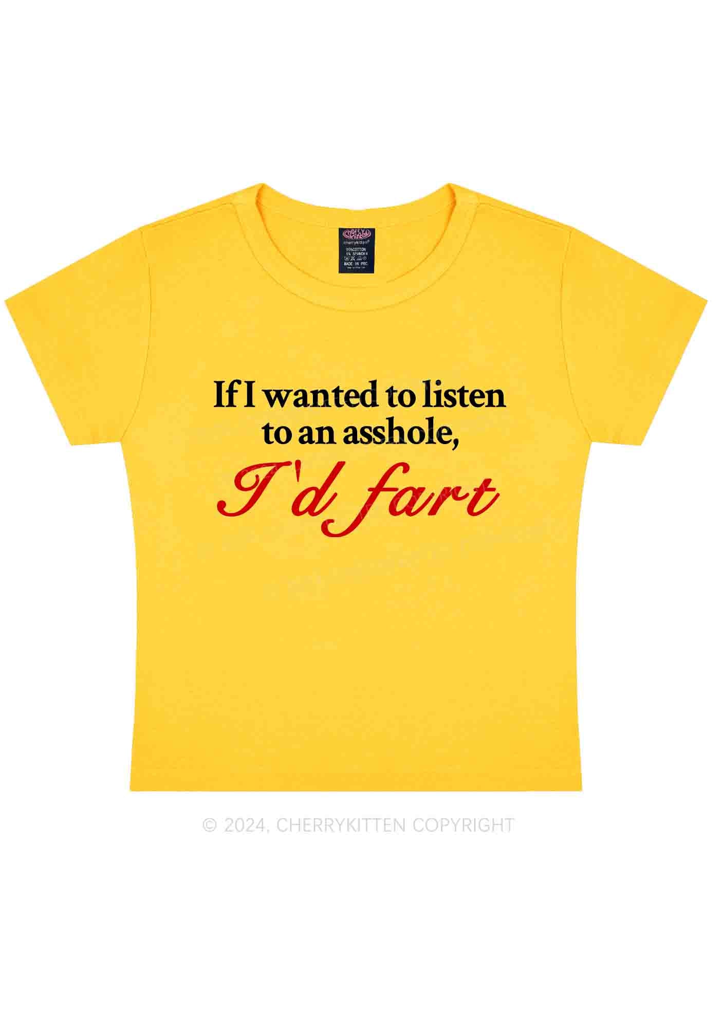 I'd Fart Y2K Baby Tee Cherrykitten