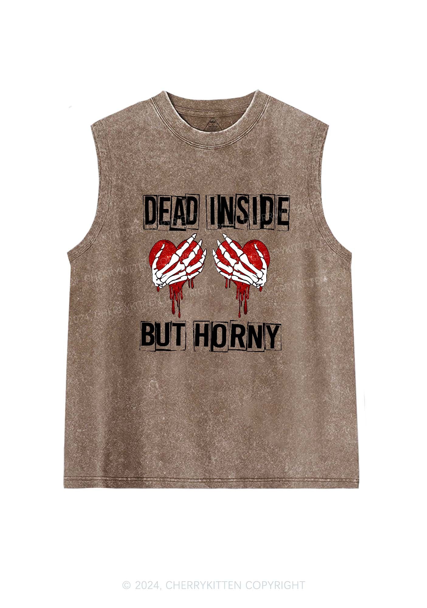 Dead Inside But Hxrny Y2K Valentine's Day Washed Tank Cherrykitten