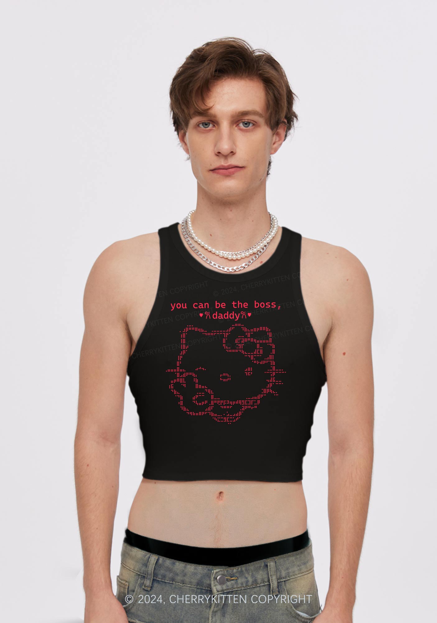 You Can Be Boss Y2K Crop Tank Top Cherrykitten