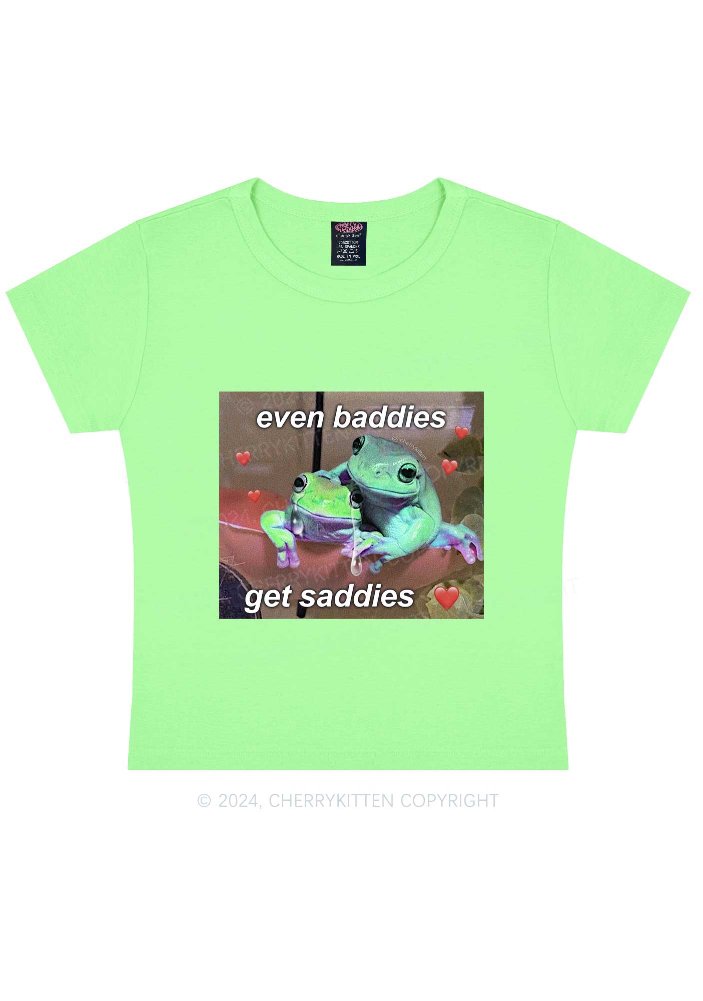 Two Baddie Frogs Y2K Baby Tee Cherrykitten