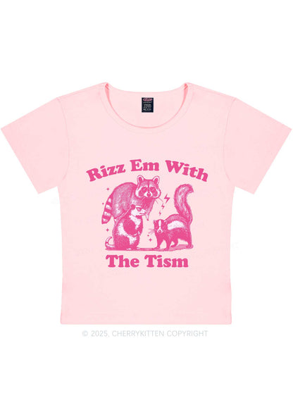 Rizz Em The Tism Y2K Baby Tee Cherrykitten