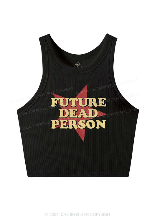 Dead Person Y2K Crop Tank Top Cherrykitten