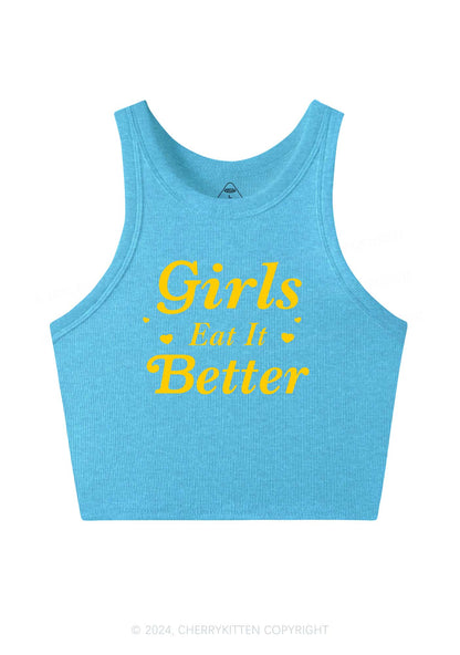 Girls Eat Better Y2K Crop Tank Top Cherrykitten