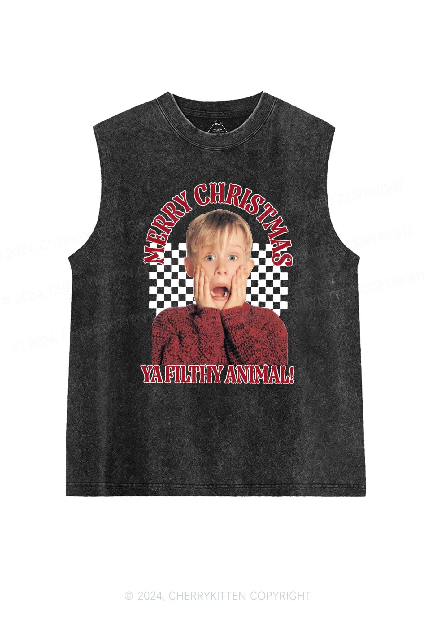 Christmas Movies Y2K Washed Tank Cherrykitten