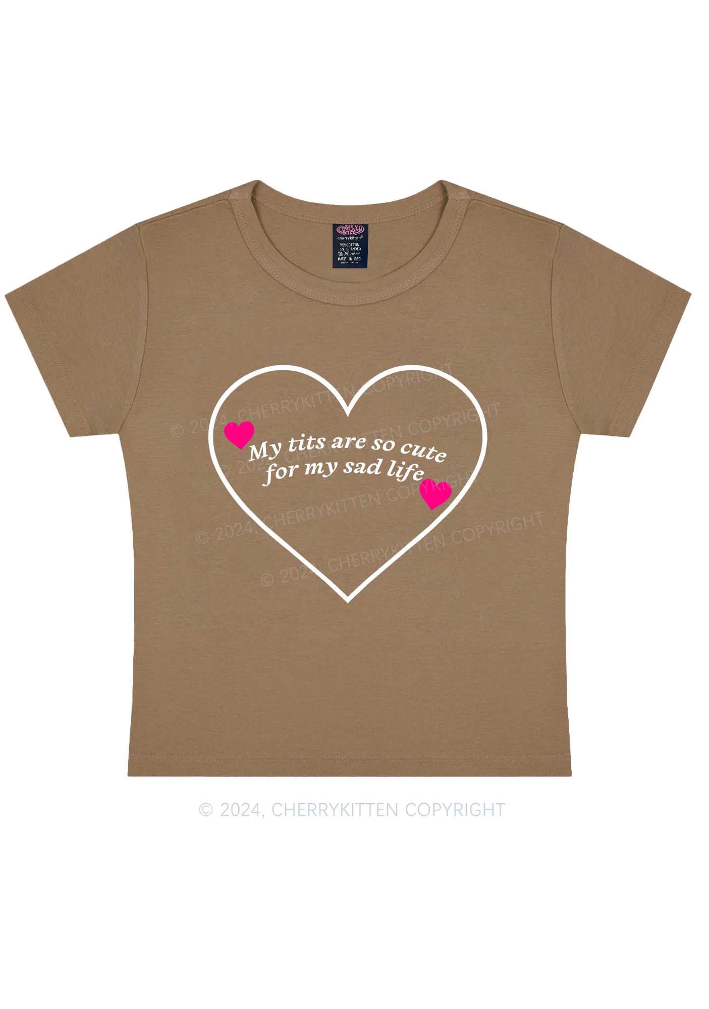 Cute Txts Sad Life Y2K Baby Tee Cherrykitten