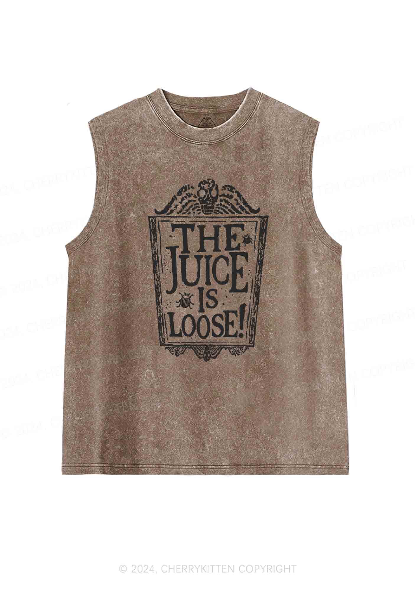 Halloween The Juice Is Loose Y2K Washed Tank Cherrykitten