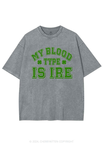 Blood Type Is Ire St Patricks Y2K Washed Tee Cherrykitten