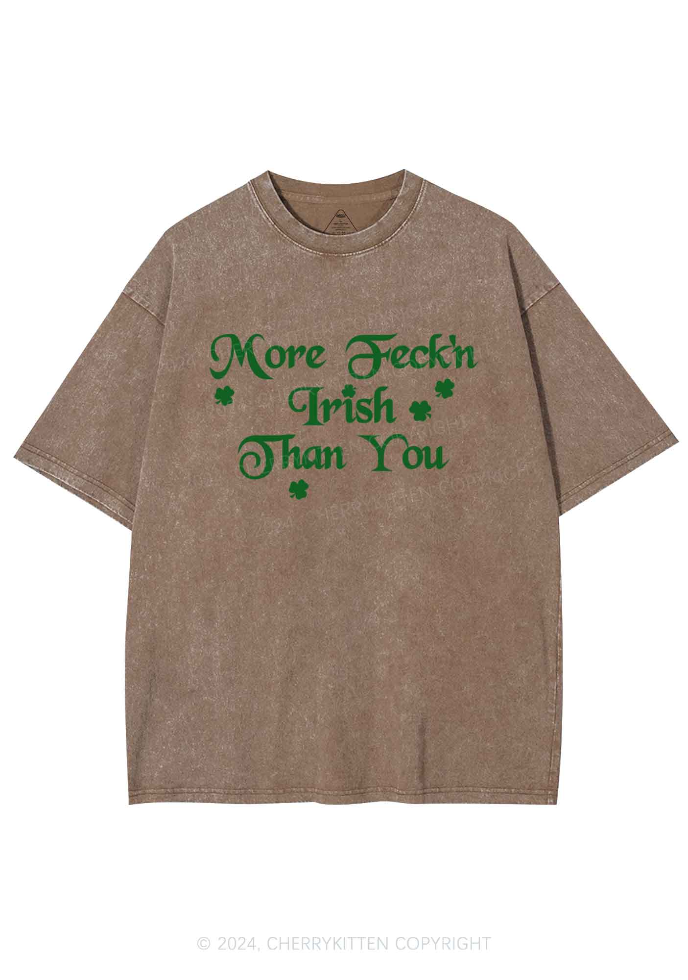 More Feckn Irish Than You St Patricks Y2K Washed Tee Cherrykitten