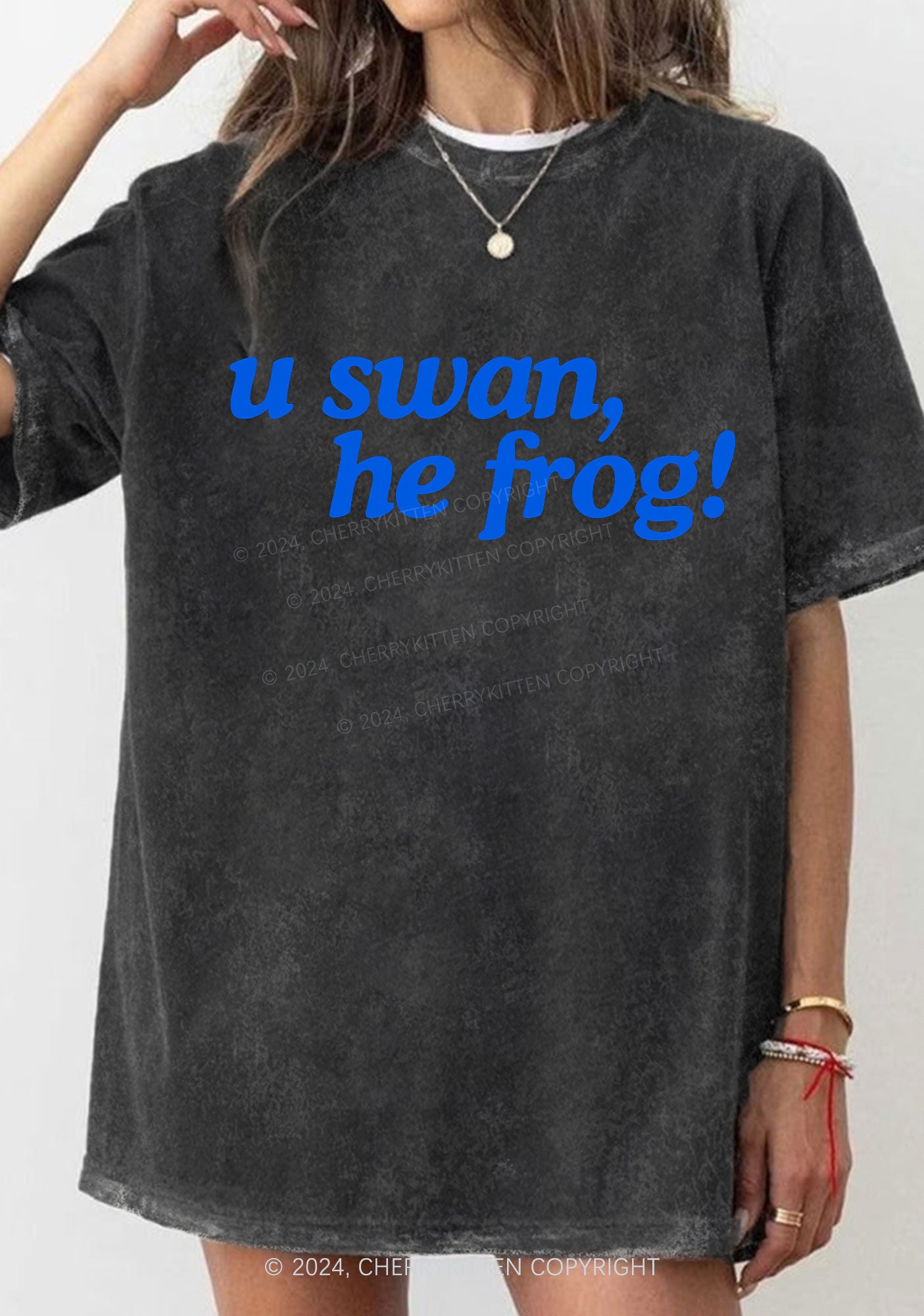 U Swan He Frog Y2K Washed Tee Cherrykitten