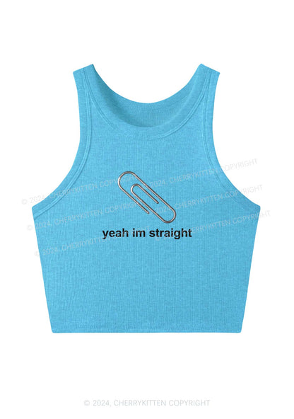 Yeah Im Straight Y2K Crop Tank Top Cherrykitten