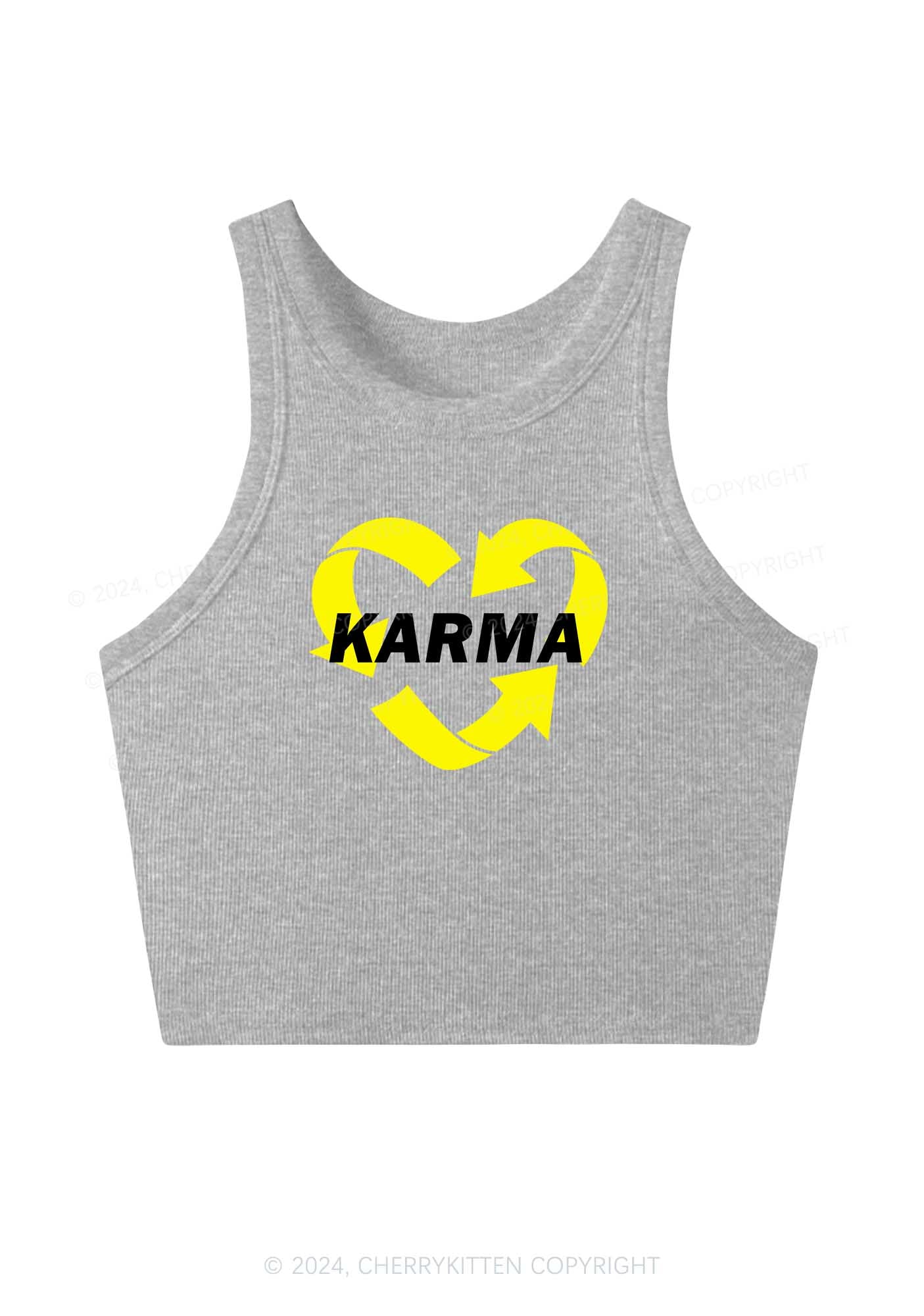 Karma Heart Y2K Crop Tank Top Cherrykitten