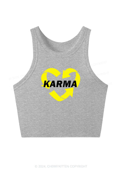 Karma Heart Y2K Crop Tank Top Cherrykitten