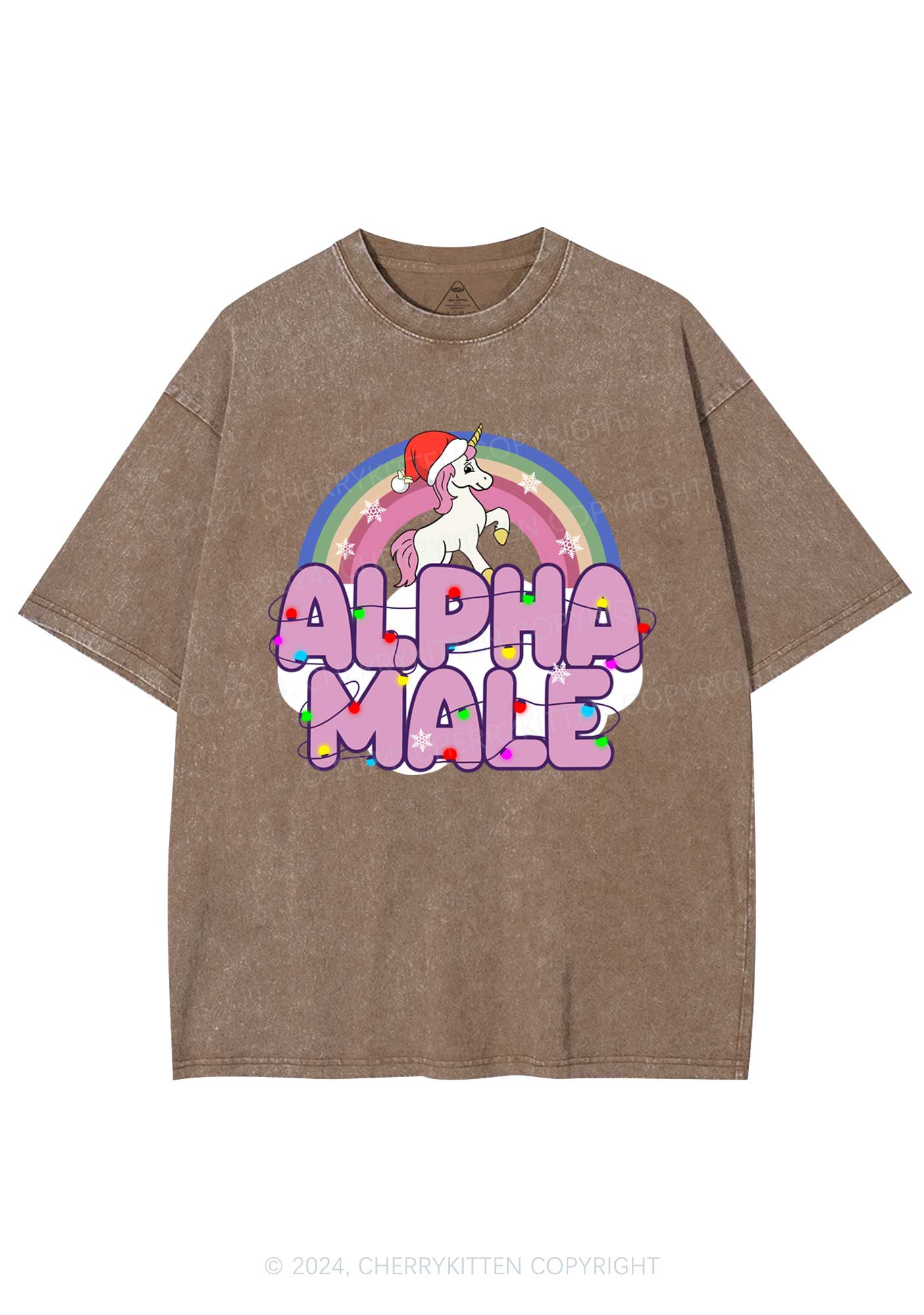 Christmas Alpha Male Y2K Washed Tee Cherrykitten