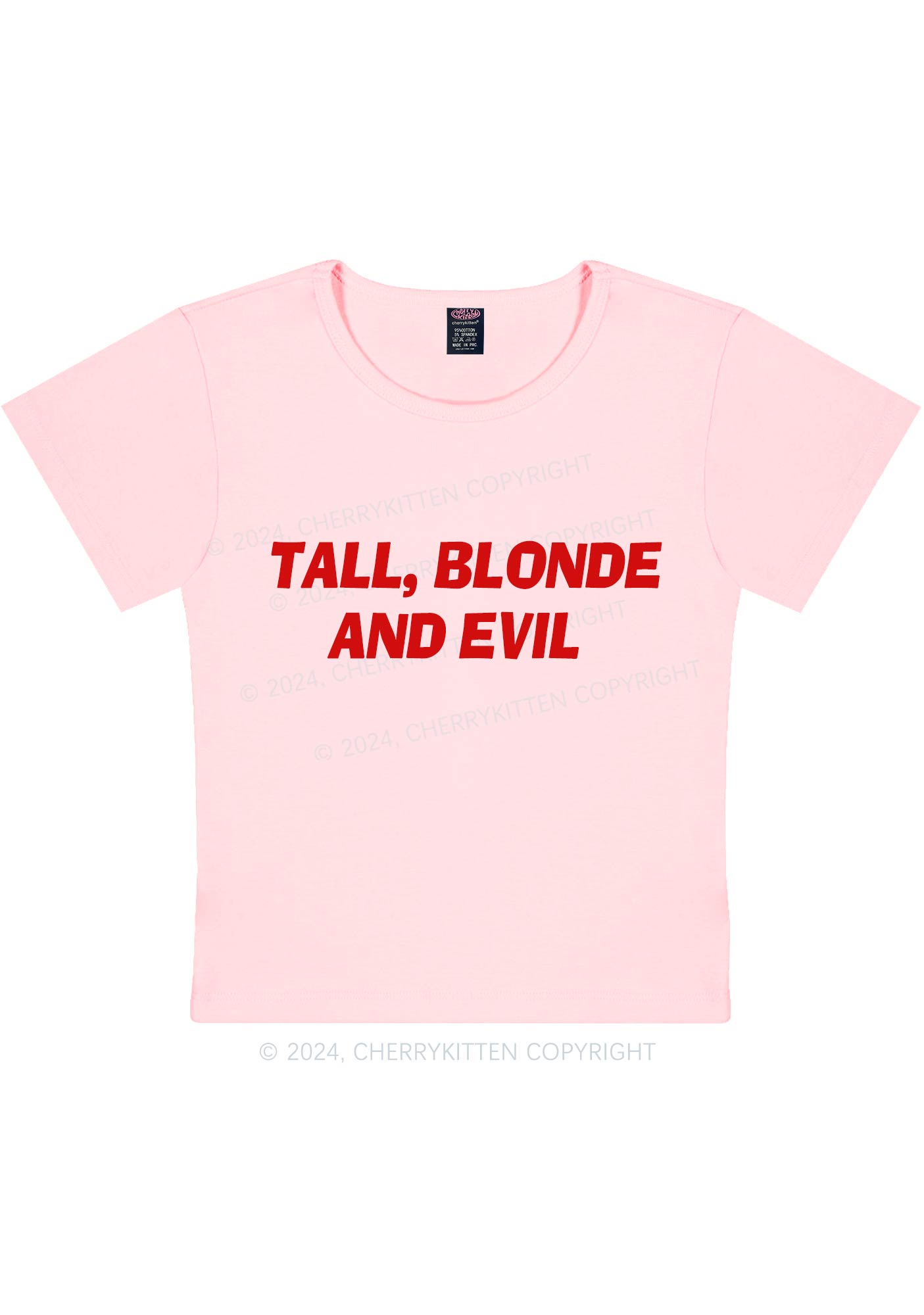 Tall Blonde And Evil Y2K Baby Tee Cherrykitten