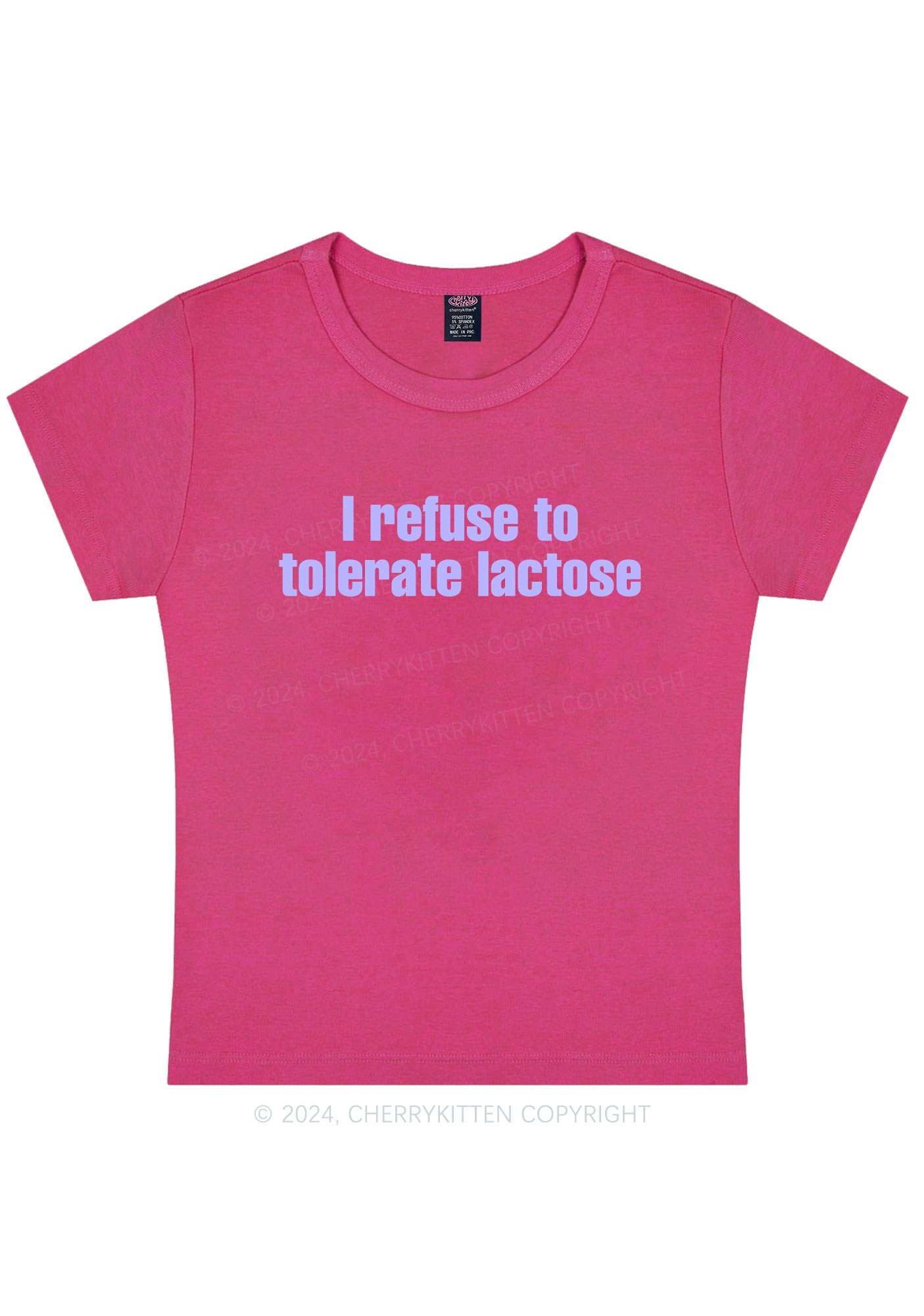 Refuse To Tolerate Lactose Y2K Baby Tee Cherrykitten