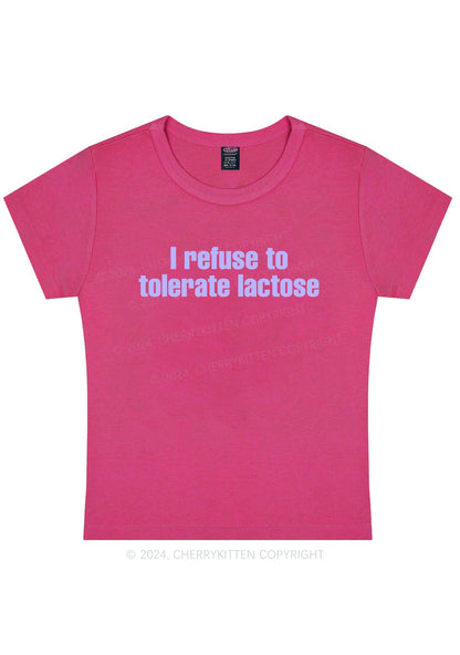 Refuse To Tolerate Lactose Y2K Baby Tee Cherrykitten