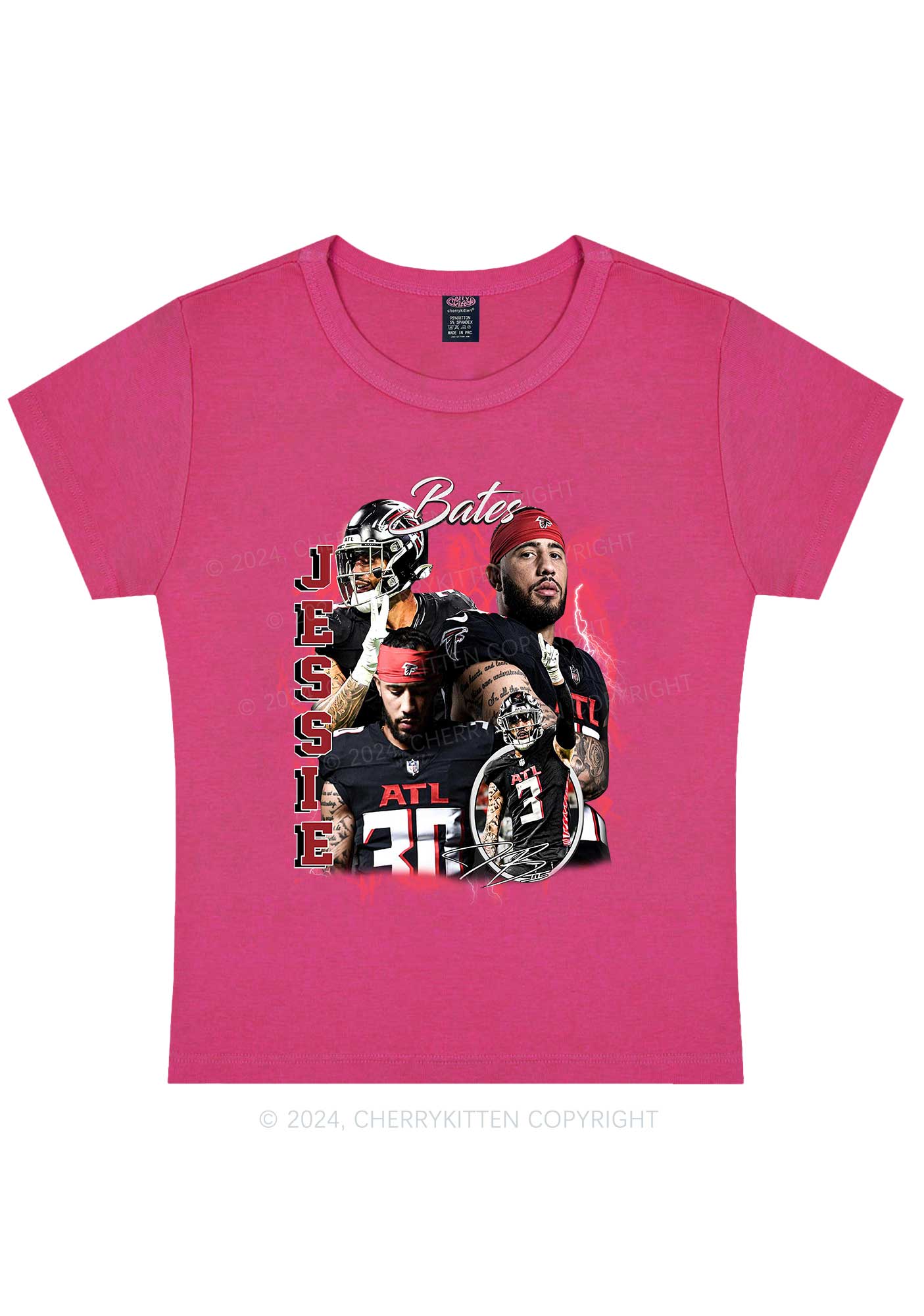 Red Jessie Y2K Super Bowl Baby Tee Cherrykitten