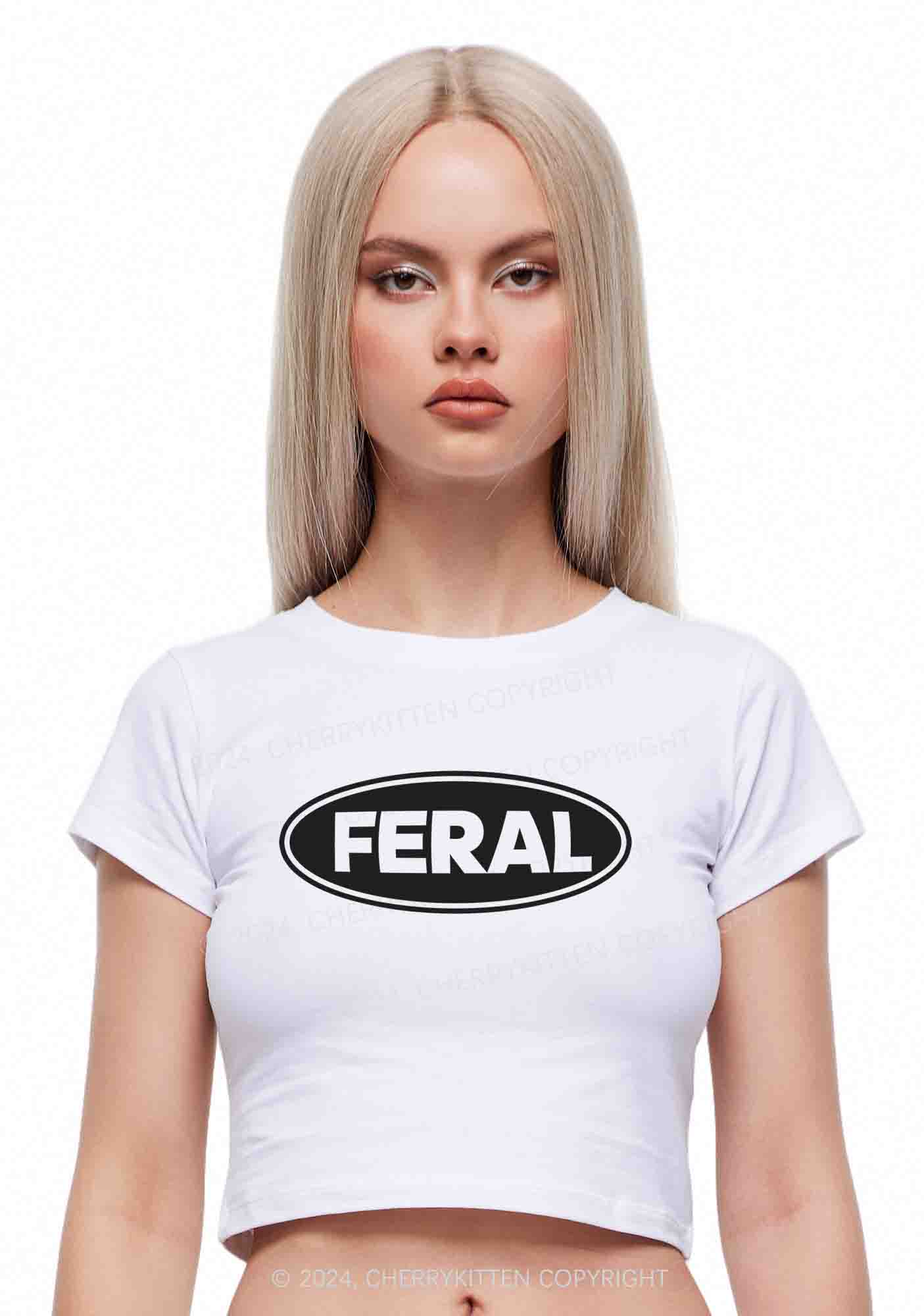 Feral Y2K Baby Tee Cherrykitten