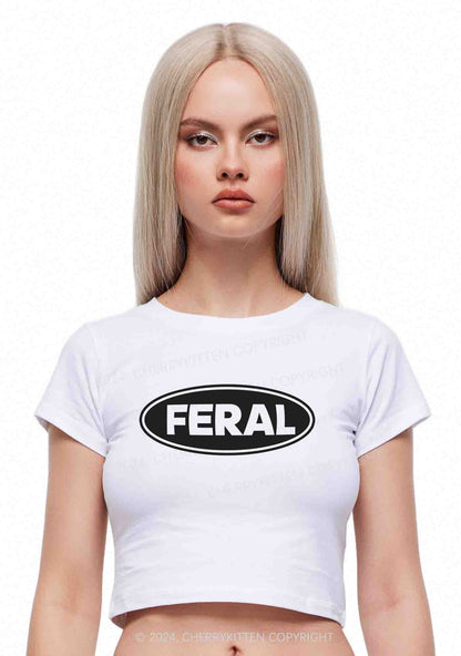 Feral Y2K Baby Tee Cherrykitten