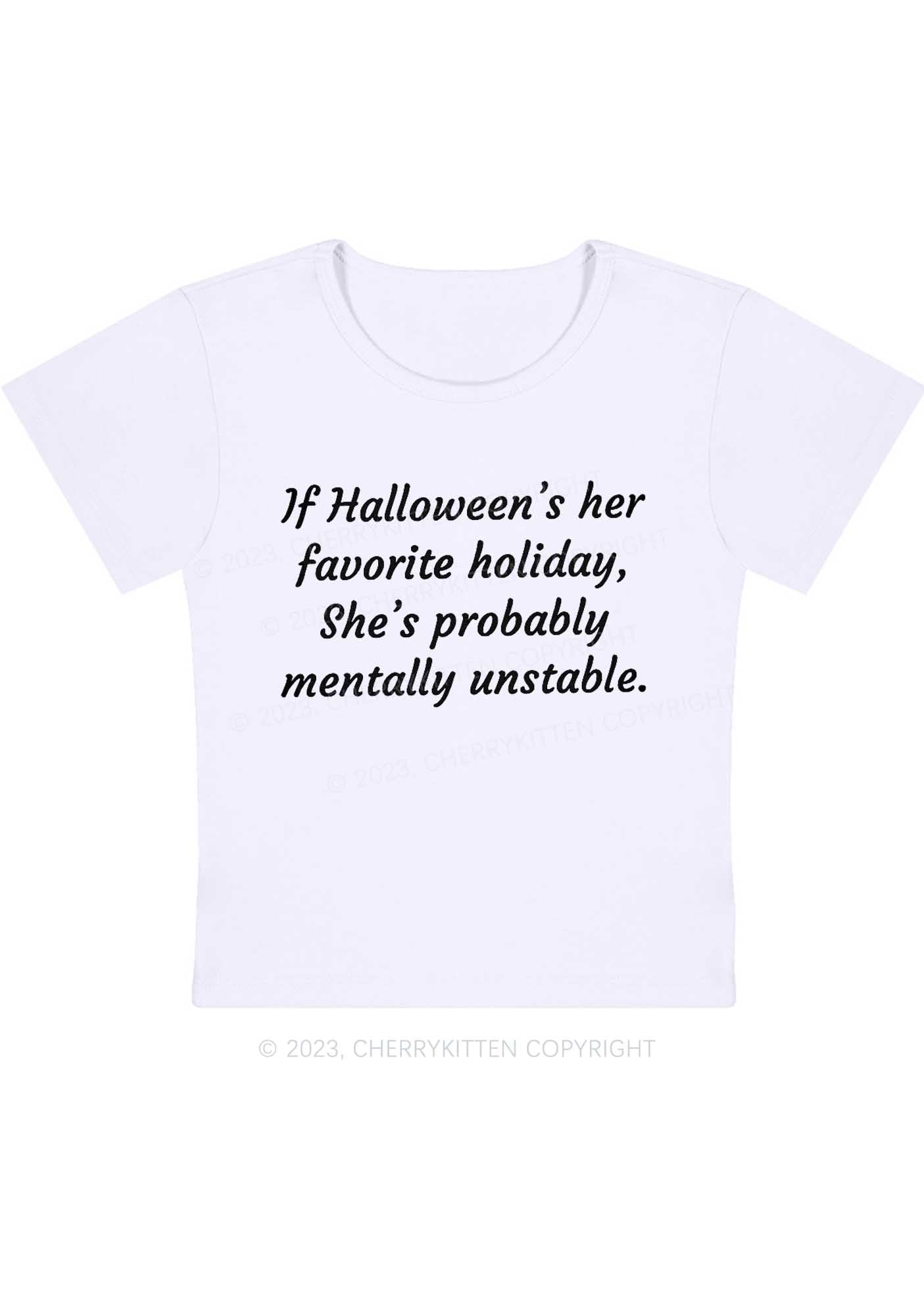 Halloween's Her Favorite Holiday Y2K Baby Tee Cherrykitten