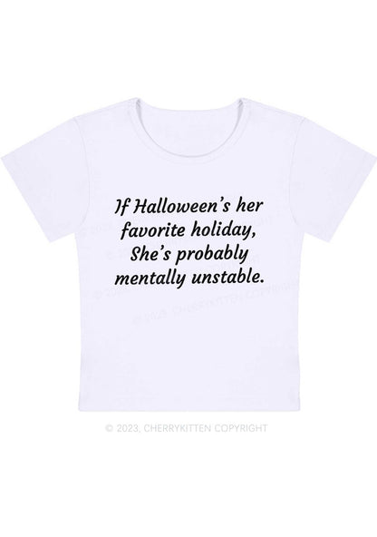 Halloween's Her Favorite Holiday Y2K Baby Tee Cherrykitten