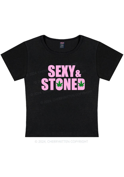 Sx Stoned Y2K Baby Tee Cherrykitten