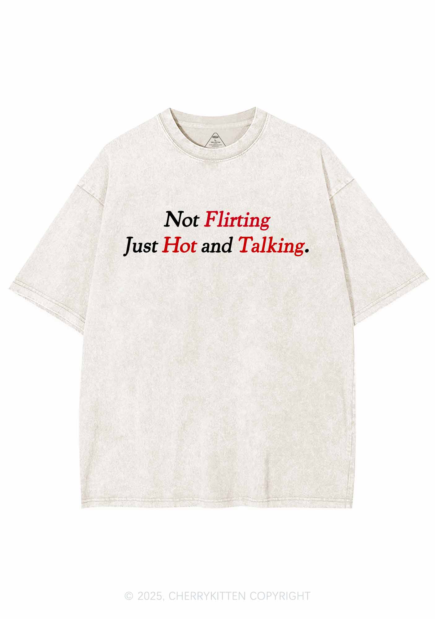 Just Hot And Talking Y2K Washed Tee Cherrykitten