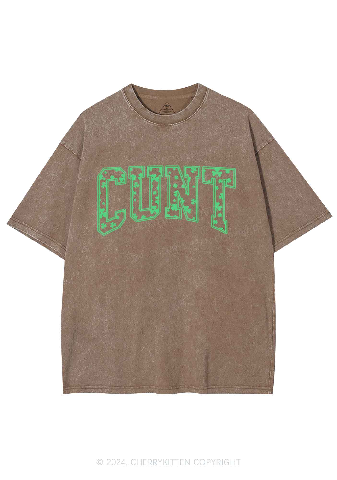 Green Cxxt St Patricks Y2K Washed Tee Cherrykitten