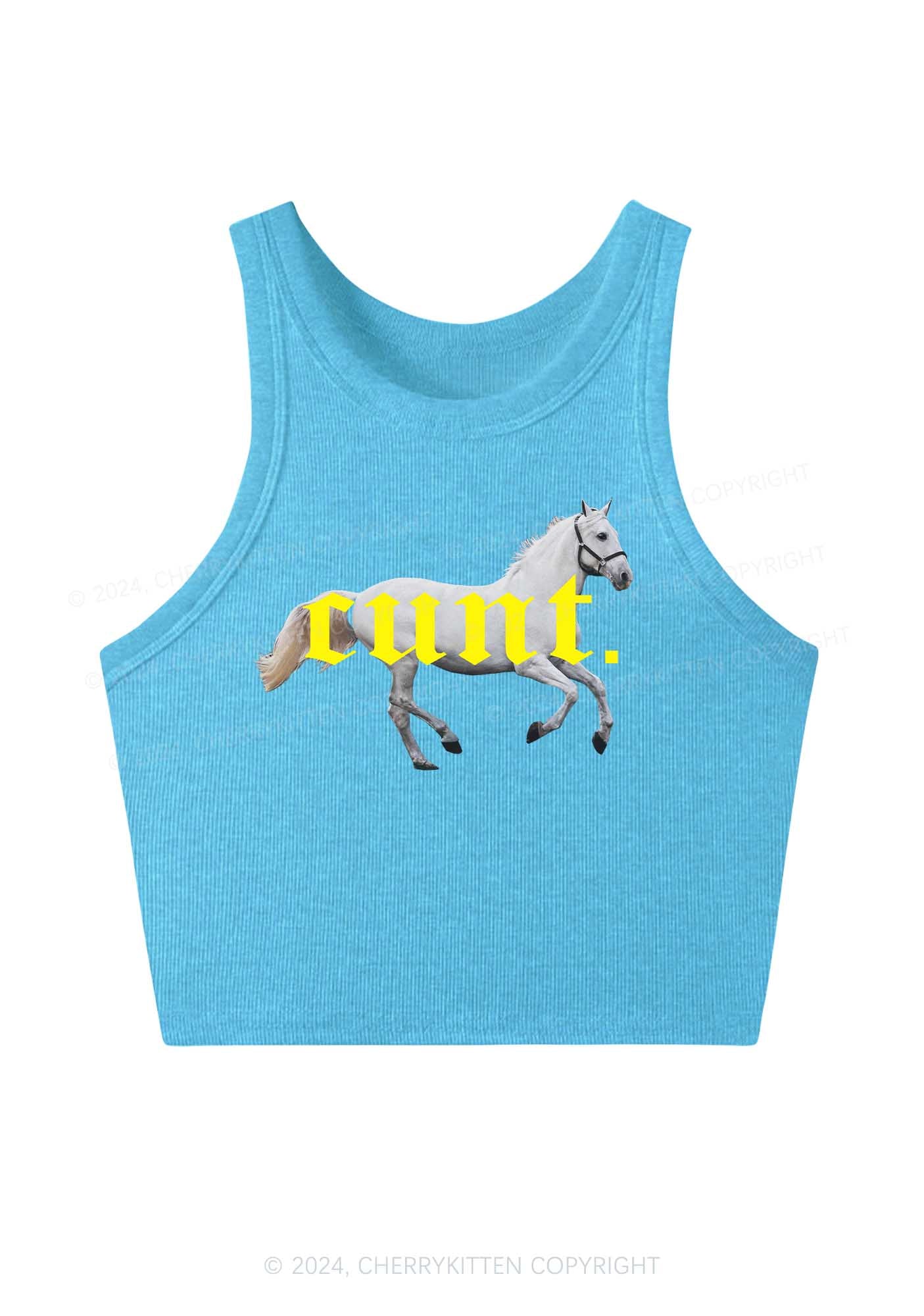 Cxxt Horse Y2K Crop Tank Top Cherrykitten