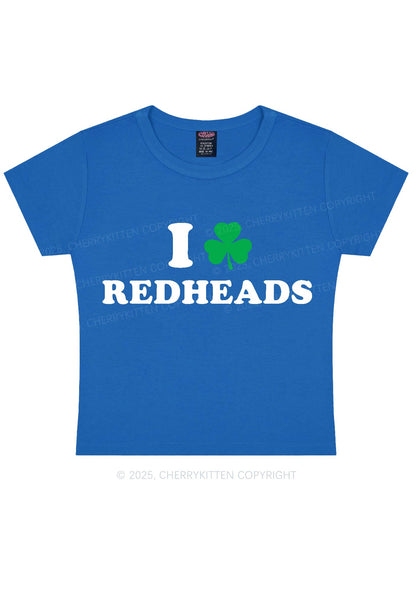 I Love Redheads St Patricks Y2K Baby Tee Cherrykitten