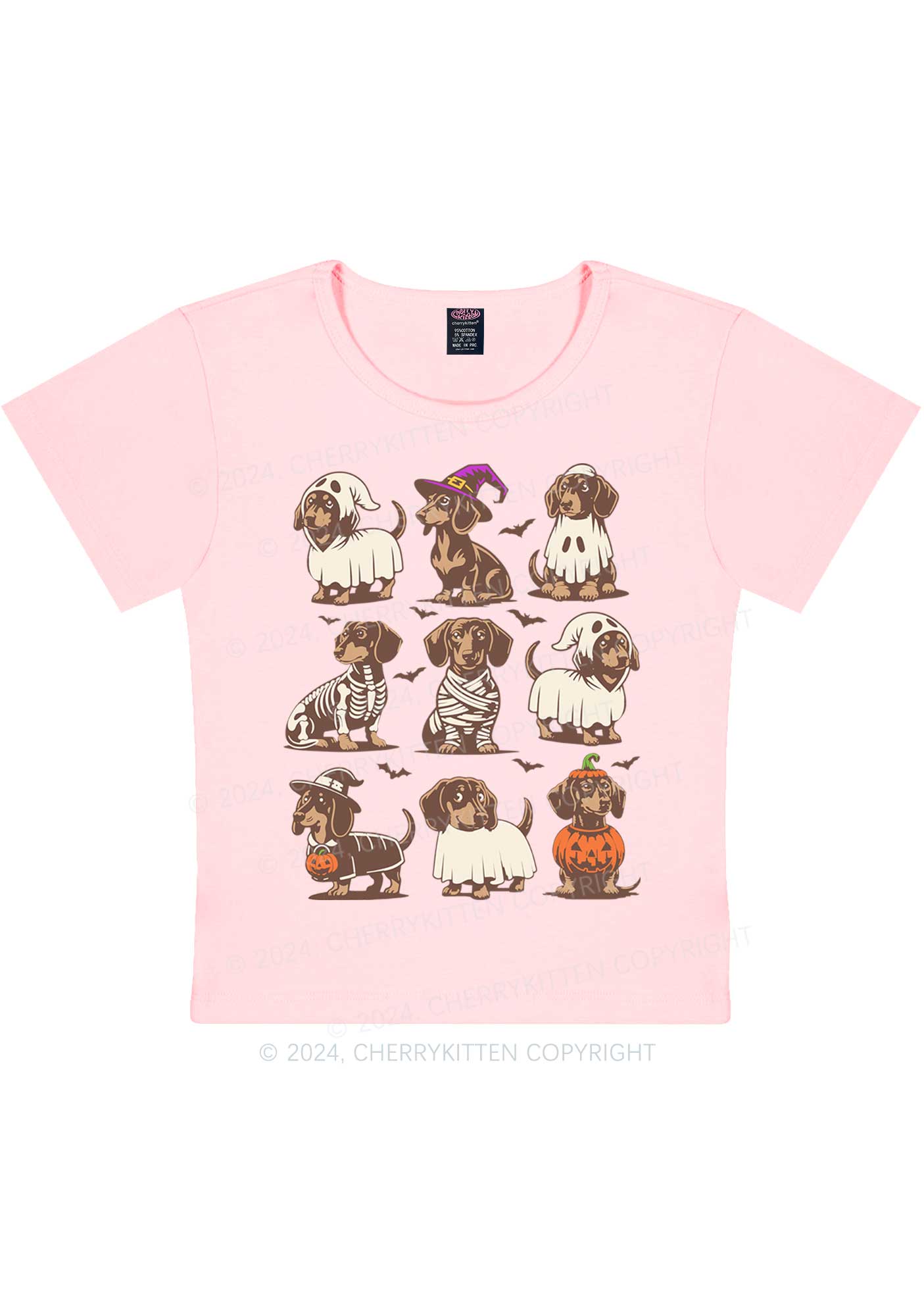 Halloween Dachshund Y2K Baby Tee Cherrykitten