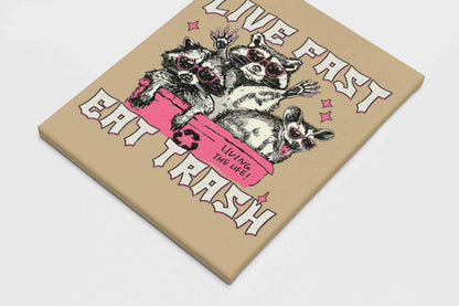 Live Fast Eat Trash Y2K Canvas Wall Art Cherrykitten