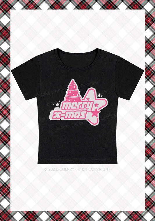 Merry X-Mas Christmas Baby Tee Cherrykitten