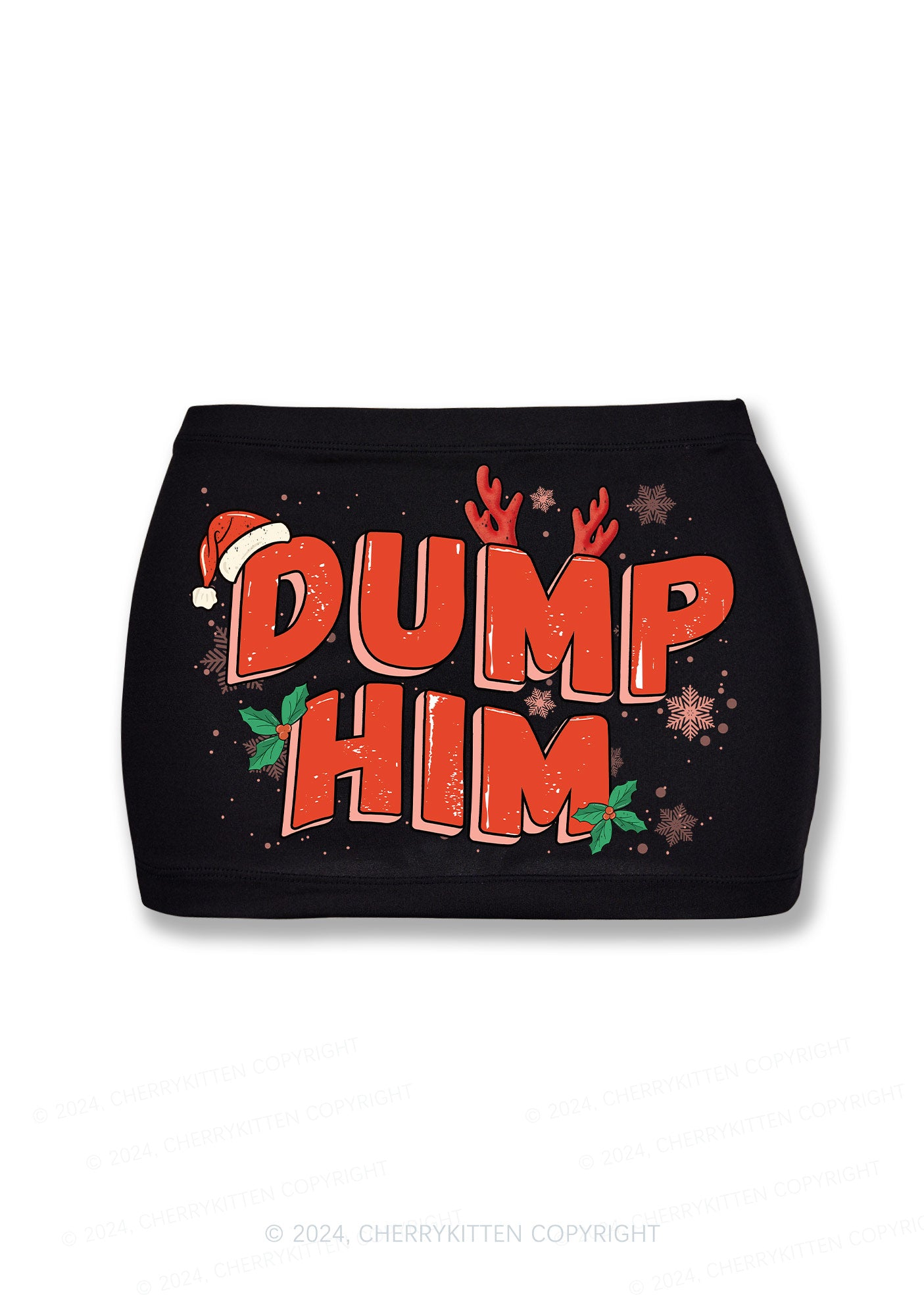 Dump Him Christmas Y2K Mini Hip Skirt Cherrykitten