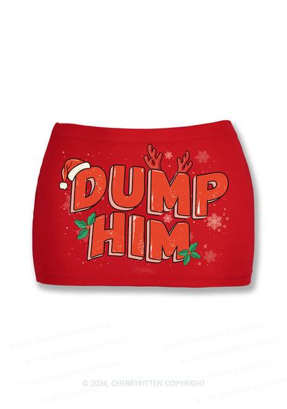 Dump Him Christmas Y2K Mini Hip Skirt Cherrykitten