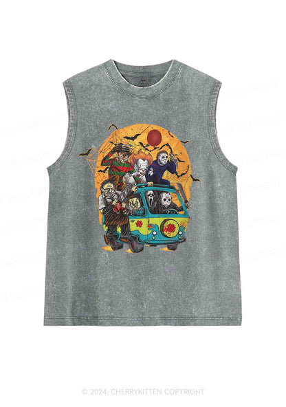 Halloween Friends Y2K Washed Tank Cherrykitten