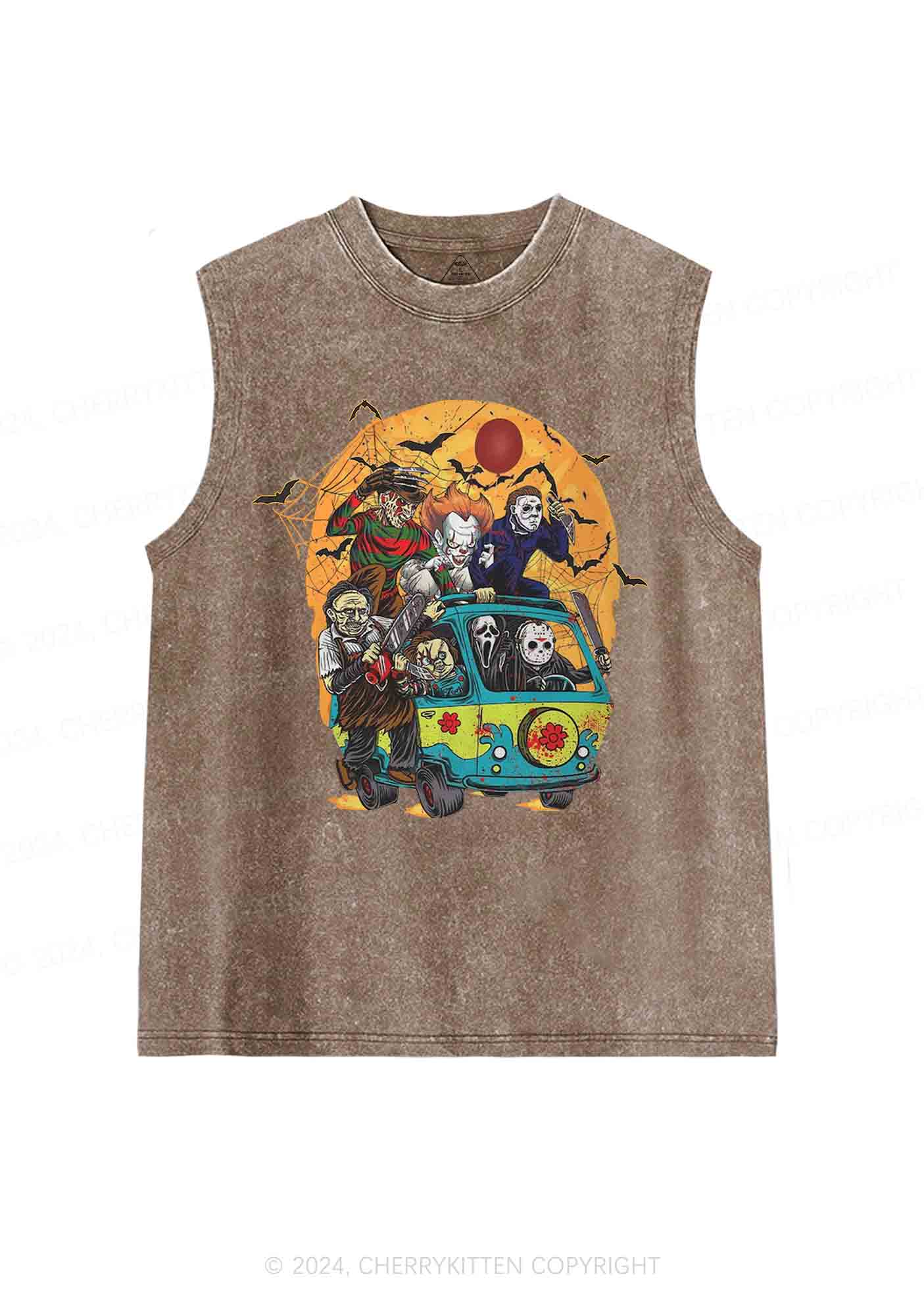 Halloween Friends Y2K Washed Tank Cherrykitten